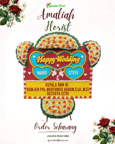 Karangan Papan Bunga Pernikahan di Siandong